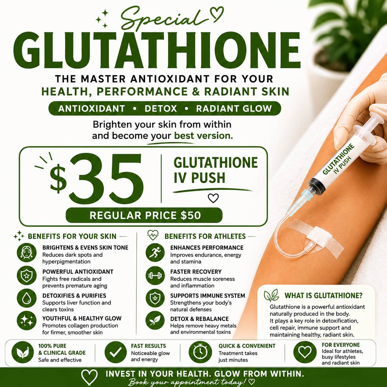 Glutathione only $35 At Eras MD Med Spa